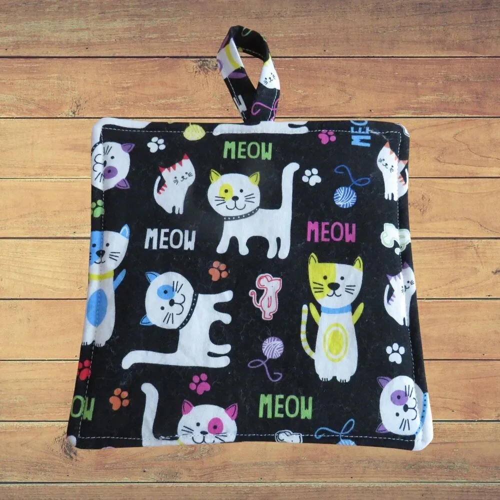 Handmade Potholder, Cats and Kittens